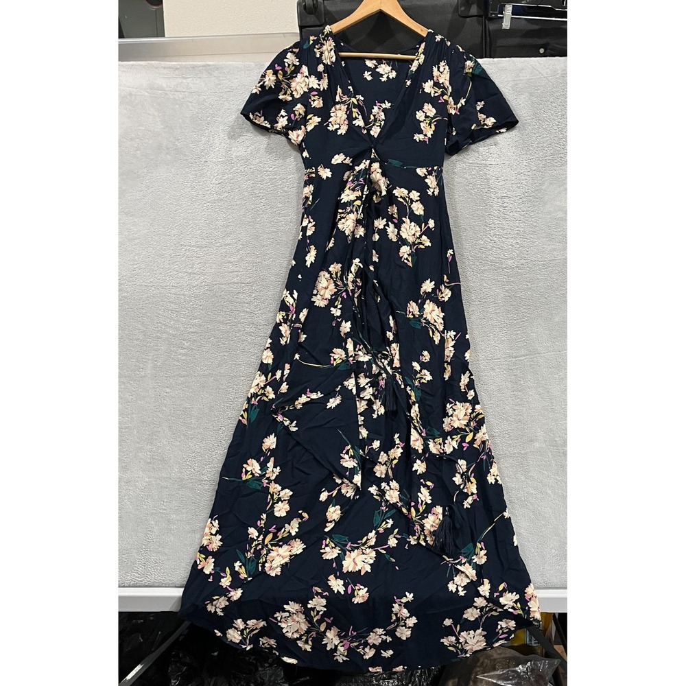 Azalea Maxi Dress Womens Medium Wrap Tie Floral Boho‎ Fairy Whimsigoth Festival